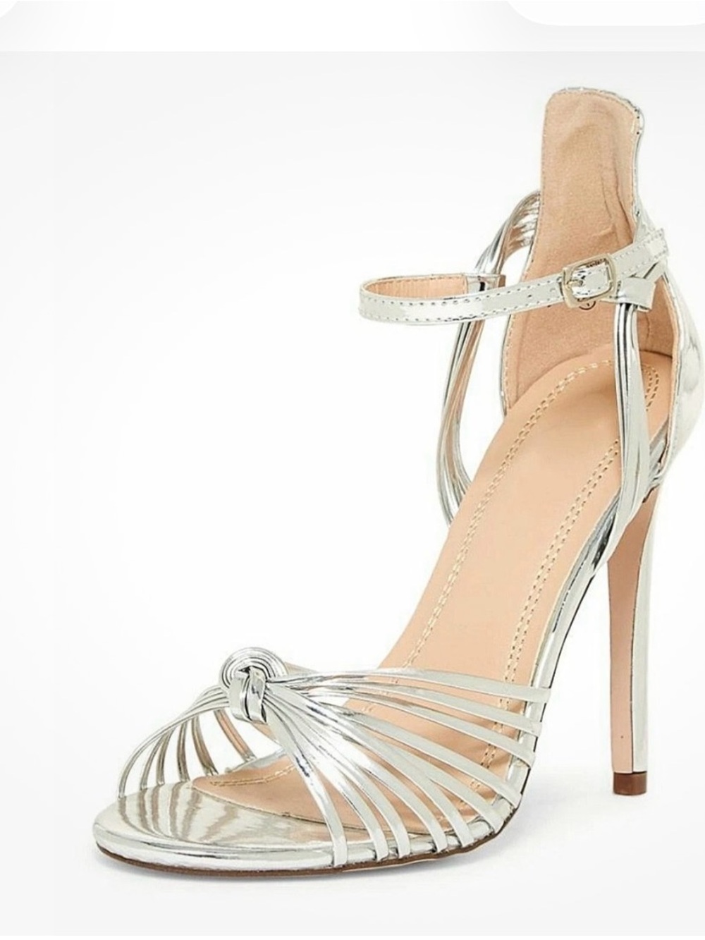 Chase + Chloe Silver Strappy Heels